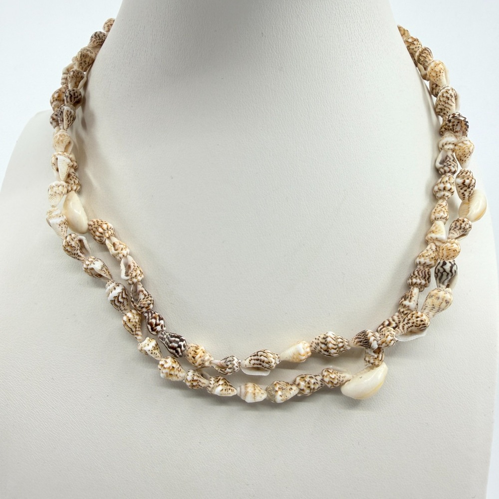 Natural Seashell Multi Strand Necklace - Boho Beach Jewelry Gift